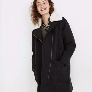 Madewell Black Eldridge Zip Coat